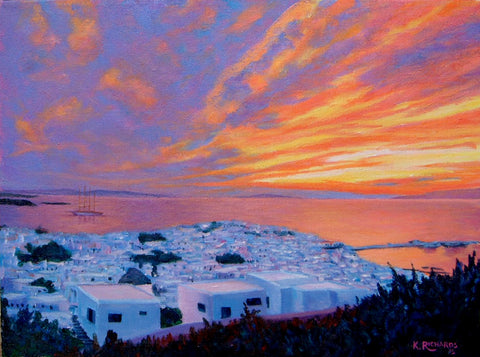 Sunset Over Mykonos Town SOLD