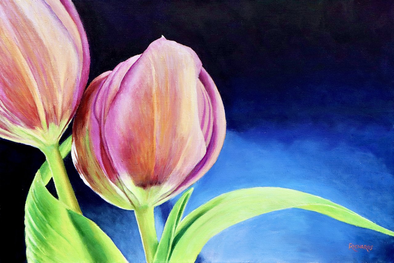 Artist Ken Richards Two Tulips